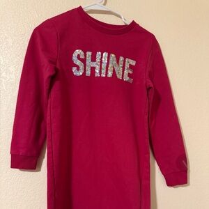 Pink SHINE Sequin Sweatshirt Dress Tunic SIZE L